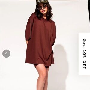 Dressed in Lala ribbed biker set